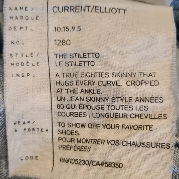 * SOLD * Size 26 CURRENT/ELLIOTT acid wash skinny jeans - Picture 6 of 6